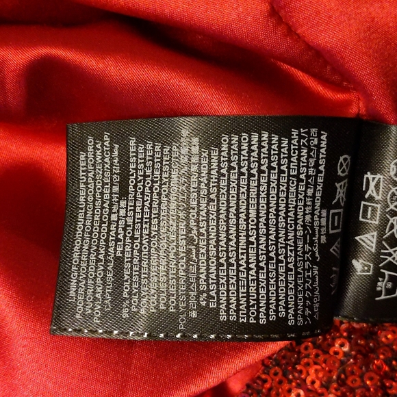 NWT Guess ruby red sequin sweetheart dress - Picture 11 of 13